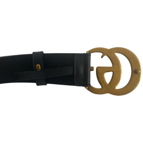 Gucci GG Marmont 2015 Re-Edition Wide Belt in Black Leather - Picture 12 of 13